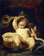 Joshua Reynolds  - Bilder Gemälde - The Infant Hercules