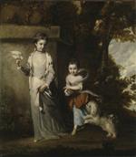 Joshua Reynolds  - Bilder Gemälde - The Ladies Amabel and Mary Jemima Yorke