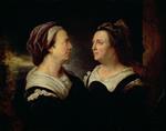 Hyacinthe Francois Rigaud  - paintings - Double Portrait of Marie Serre, the artist's mother