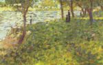 Georges Seurat  - Bilder Gemälde - Paysage et personnages