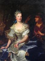 Hyacinthe Francois Rigaud  - Bilder Gemälde - Portrait of Marie-Anne Varice de La Ravoye
