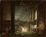 Hubert Robert - Bilder Gemälde - A Hermit Praying in the Ruins of a Roman Temple