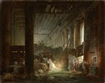 Hubert Robert  - paintings - A Hermit Praying in the Ruins of a Roman Temple