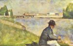 Georges Seurat  - Bilder Gemälde - Sitzender Mann