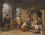 Hubert Robert - Bilder Gemälde - Belisaire Receiving the Hospitality of a Farmer who has Worked Under His Orders