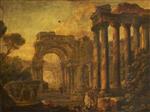 Hubert Robert  - paintings - Capricci of Classical Ruins