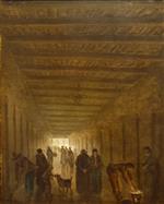 Hubert Robert  - paintings - Corridor of the Saint-Lazare Prison