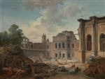 Hubert Robert  - paintings - Demolition of the Chateau of Meudon