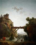 Hubert Robert  - paintings - Fantastic View of Tivoli