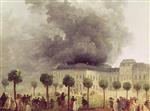 Hubert Robert - Bilder Gemälde - Fire at the Opera House of the Palais-Royal