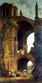 Hubert Robert  - Bilder Gemälde - Landscape with Ruins