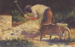 Georges Seurat  - Bilder Gemälde - Steinklopfer mit Schubkarre