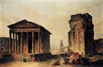 Hubert Robert  - Bilder Gemälde - Ruins at Nimes