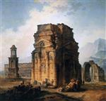 Hubert Robert  - Bilder Gemälde - The Arc de Triomphe and the Theatre of Orange
