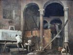 Hubert Robert  - Bilder Gemälde - The Artist's Studio