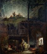 Hubert Robert  - Bilder Gemälde - The Barn