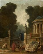 Hubert Robert  - Bilder Gemälde - The Beggar and Parrot