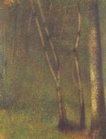 Georges Seurat  - Bilder Gemälde - Wald in Pontaubert