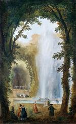 Hubert Robert  - Bilder Gemälde - The Fountain at the Grove Music in Marley