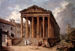 Hubert Robert  - Bilder Gemälde - The Maison Carée at Nimes