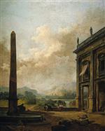 Hubert Robert  - Bilder Gemälde - The Obelisk