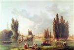 Hubert Robert  - Bilder Gemälde - The Park and Chateau at Mereville