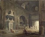Hubert Robert  - Bilder Gemälde - View of a Gallery in the Musee des Monuments Francais