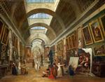 Hubert Robert  - Bilder Gemälde - View of the Grand Gallery of the Louvre