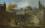 Hubert Robert  - Bilder Gemälde - Villa Farnese With Gardens At Caprarola