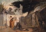 Hubert Robert  - Bilder Gemälde - Washerwomen in a Garden