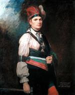 George Romney - Bilder Gemälde - Joseph Brant, Chief of the Mohawks
