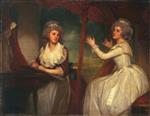 George Romney - Bilder Gemälde - Lady Caroline Spencer and her sister