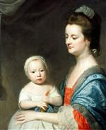 George Romney  - Bilder Gemälde - Mrs Marton and her son Oliver