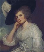 George Romney  - Bilder Gemälde - Portrait of Lady Laetitia A Court