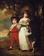 George Romney  - Bilder Gemälde - Portrait of the Vernon Children