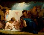 George Romney  - Bilder Gemälde - The Infant Shakespeare Attended by Nature and the Passions