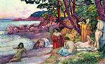 Theo van Rysselberghe - Bilder Gemälde - Bathers at Cap Benat