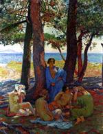 Theo van Rysselberghe - Bilder Gemälde - Bathers under the Pines by the Sea