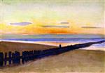 Theo van Rysselberghe - Bilder Gemälde - Beach at Sunset