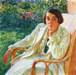 Bild:Elizabeth van Rysselberghe in a Cane Chair