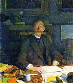 Theo van Rysselberghe  - Bilder Gemälde - Emile Verhaeren in His Stody