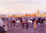 Theo van Rysselberghe  - Bilder Gemälde - Encampment near a Moroccan Village