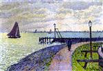 Theo van Rysselberghe  - Bilder Gemälde - Entrance to Volendam Harbour
