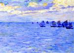 Theo van Rysselberghe  - Bilder Gemälde - Fishing Boats Setting Sail