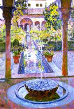 Theo van Rysselberghe  - Bilder Gemälde - Fountain at the Generalife in Grenada