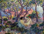 Theo van Rysselberghe  - Bilder Gemälde - In the Shade of the Pines