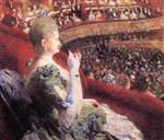 Theo van Rysselberghe  - Bilder Gemälde - Madame Edmond Picard in Her Box at Theatre de la Monnaie