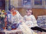 Theo van Rysselberghe  - Bilder Gemälde - Madame Theo van Rysselberghe and Her Daughter