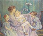 Theo van Rysselberghe  - Bilder Gemälde - Madame van de Velde and her Children