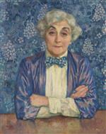 Theo van Rysselberghe  - Bilder Gemälde - Madame van Rysselberghe in a Chedkered Bow Tie